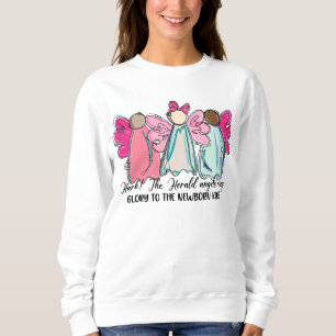 Cute Coquette Christmas Angels Sweatshirt