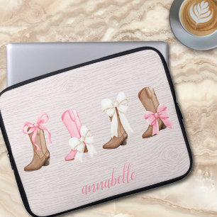 Cute Coquette Cowgirl Boots Personalised Laptop Sleeve
