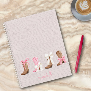 Cute Coquette Cowgirl Boots Personalised Notebook