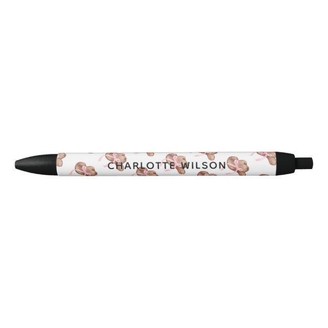 Cute Coquette Cowgirl Hat with Bow Script Name Pen (Front)