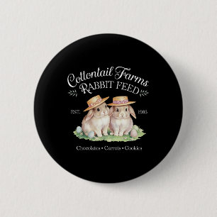 Cute Coquette Easter Cottontail Farms Bunny Women 6 Cm Round Badge