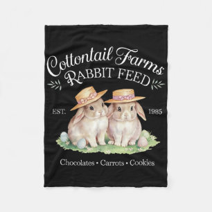 Cute Coquette Easter Cottontail Farms Bunny Women Fleece Blanket