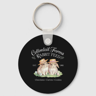 Cute Coquette Easter Cottontail Farms Bunny Women Key Ring