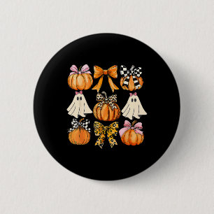 Cute Coquette Ghost Pink Coquette Bows Pumpkins Ha 6 Cm Round Badge