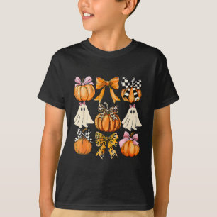 Cute Coquette Ghost Pink Coquette Bows Pumpkins Ha T-Shirt