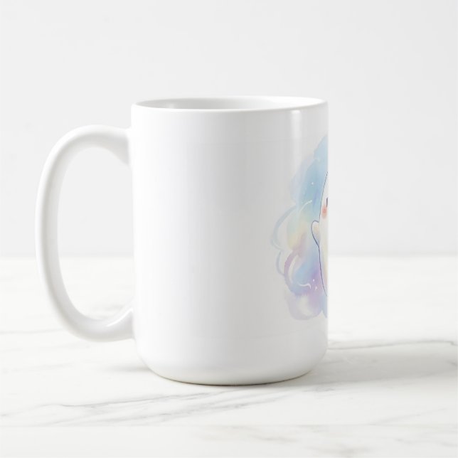 Cute Coquette Ghost with Pink Bow Personalized Hal Coffee Mug (Left)