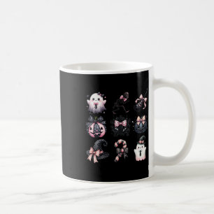 Cute Coquette Halloween Bows Black Pink Halloween Coffee Mug