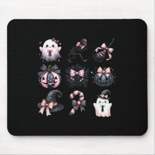 Cute Coquette Halloween Bows Black Pink Halloween Mouse Mat