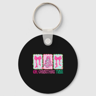 Cute Coquette Oh Christmas Tree Cake Bow Tis The S Key Ring