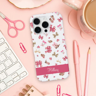 Cute Coquette Pink Bow Cowgirl Personalised iPhone 16 Pro Case