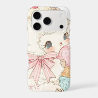 Cute Coquette Pink Bow Floral Vintage iPhone Case