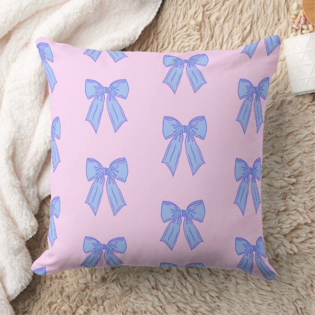 Cute Coquette Ribbon Bows Pattern Cushion (Blanket)