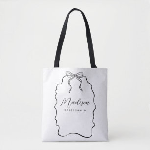 Cute Coquette Ribbon Bridesmaid Gift Tote Bag