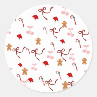 Cute Coquette Ribbon Gingerbread Christmas Sticker