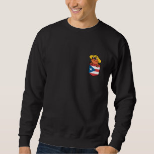 Cute Coqui Frog in Puerto Rico Flag Pocket PR Bori Sweatshirt