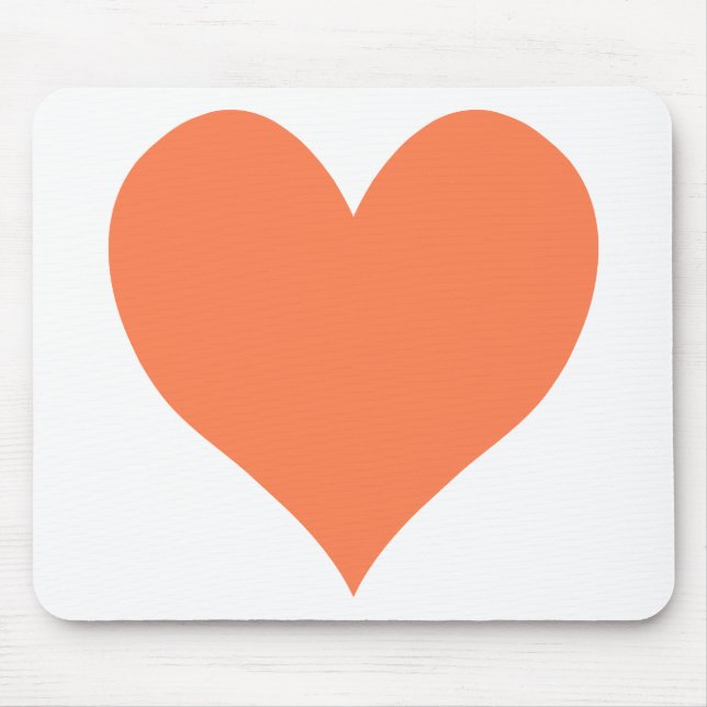 Cute Coral Heart Mouse Mat (Front)