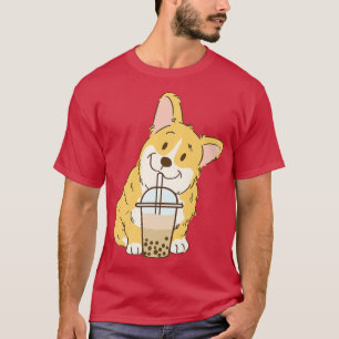 Cute Corgi And Boba Dog Bubble Milk Tea Lovers-714 T-Shirt