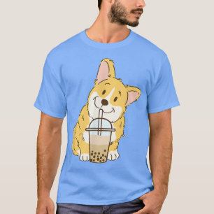 Cute Corgi and Boba Dog Bubble Milk Tea Lovers T-Shirt