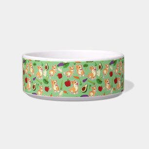 Cute Corgi and Vegetables Food Pattern Bowl