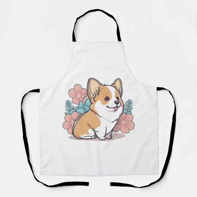 cute corgi  apron (Front)