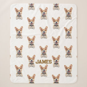Cute Corgi Baby Blanket – Personalised