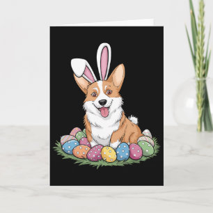 Cute Corgi Bunny Ears Easter Egg Hunt Dog Lover Ea Card