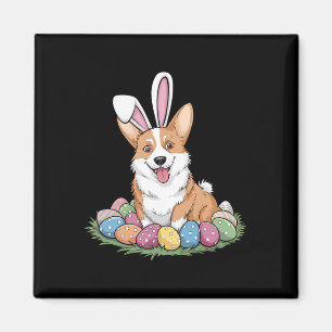 Cute Corgi Bunny Ears Easter Egg Hunt Dog Lover Ea Magnet