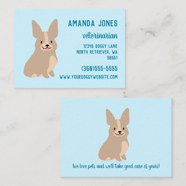 Cute Corgi Business Card (Front/Back)
