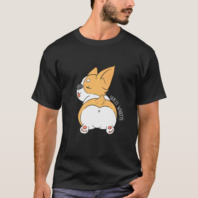 Cute Corgi Butt Corgi Dog Tee (Front)