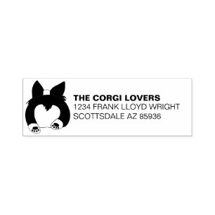 Cute Corgi Butt Dog Lover Return Address Self-inking Stamp