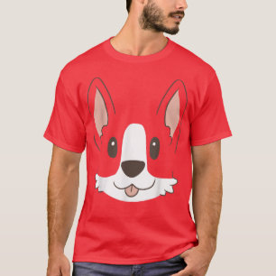 Cute Corgi Cartoon Dogs Head Dog Owners  T-Shirt
