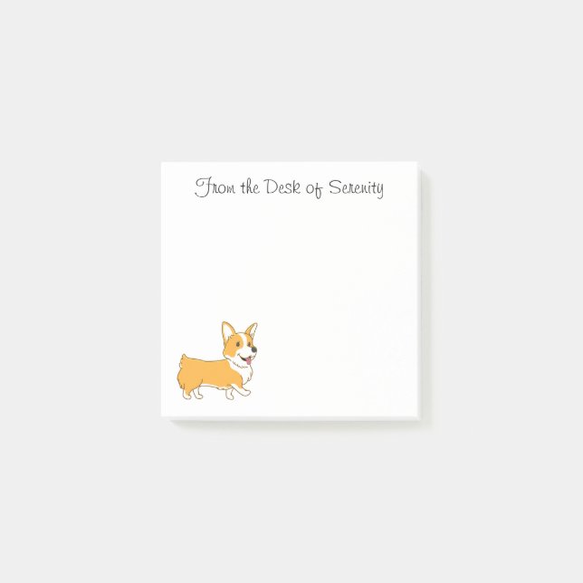 Cute Corgi Cartoon Puppy Dog Lover Post-it Notes (Front)