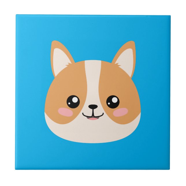 Cute Corgi Ceramic Tile (Front)