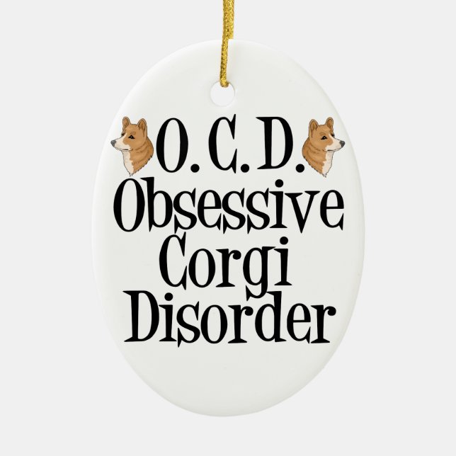 Cute Corgi Ceramic Tree Decoration (Front)