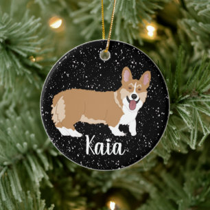 Cute Corgi Christmas Ceramic Tree Decoration