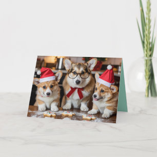 Cute Corgi Christmas Cookie Card