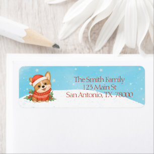 Cute Corgi Christmas Return Address