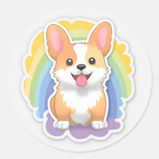 Cute Corgi Classic Round Sticker