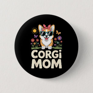 Cute Corgi Design For Women Girls Mom Dog Welsh Co 6 Cm Round Badge