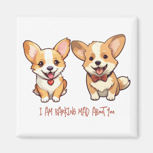 Cute Corgi Dog Anniversary Valentine  Magnet