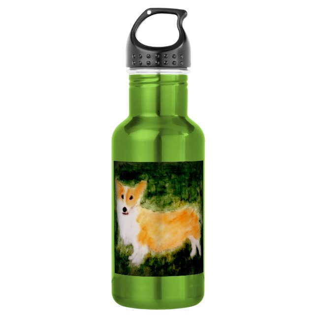 Cute Corgi Dog Art 532 Ml Water Bottle (Front)