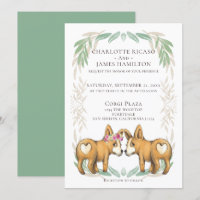 Cute Corgi Dog Bride and Groom Wedding