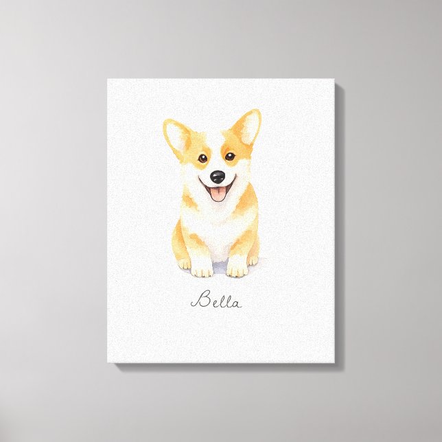 Cute Corgi Dog Canvas Print (Front)