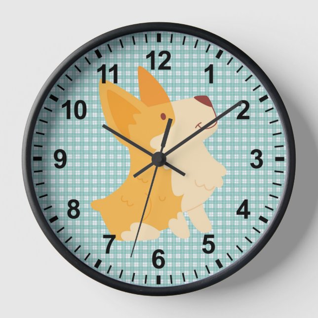 Cute Corgi Dog Clock (Front)