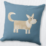 Cute Corgi Dog Cushion<br><div class="desc">Adorable Pembroke Welsh Corgi dog design on a teal green background.  Original art by Nic Squirrell.</div>