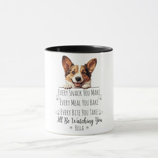 Cute Corgi Dog Funny Custom Mug (Center)