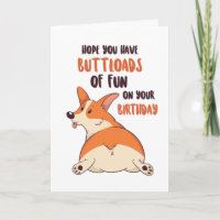 Cute Corgi Dog Lover Buttload Fun Funny Birthday