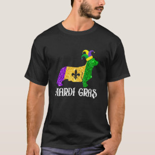 Cute Corgi Dog Lover Mardi Gras Party Jester Mask T-Shirt