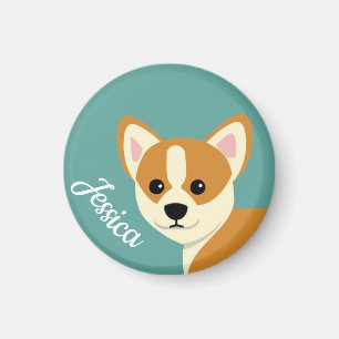 Cute Corgi Dog Lover Personalised Magnet