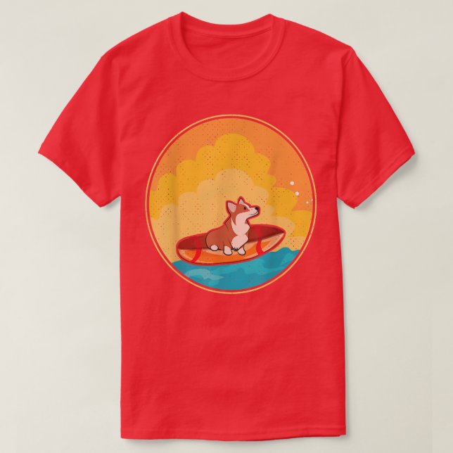 Cute Corgi Dog Lover Tee Wave Corgi Surfing Dog De (Design Front)